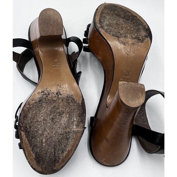 Marni Designer Chunky Wooden Heel lucite flowers Platforms Retro sz 37/6.5 - Picture 12 of 14